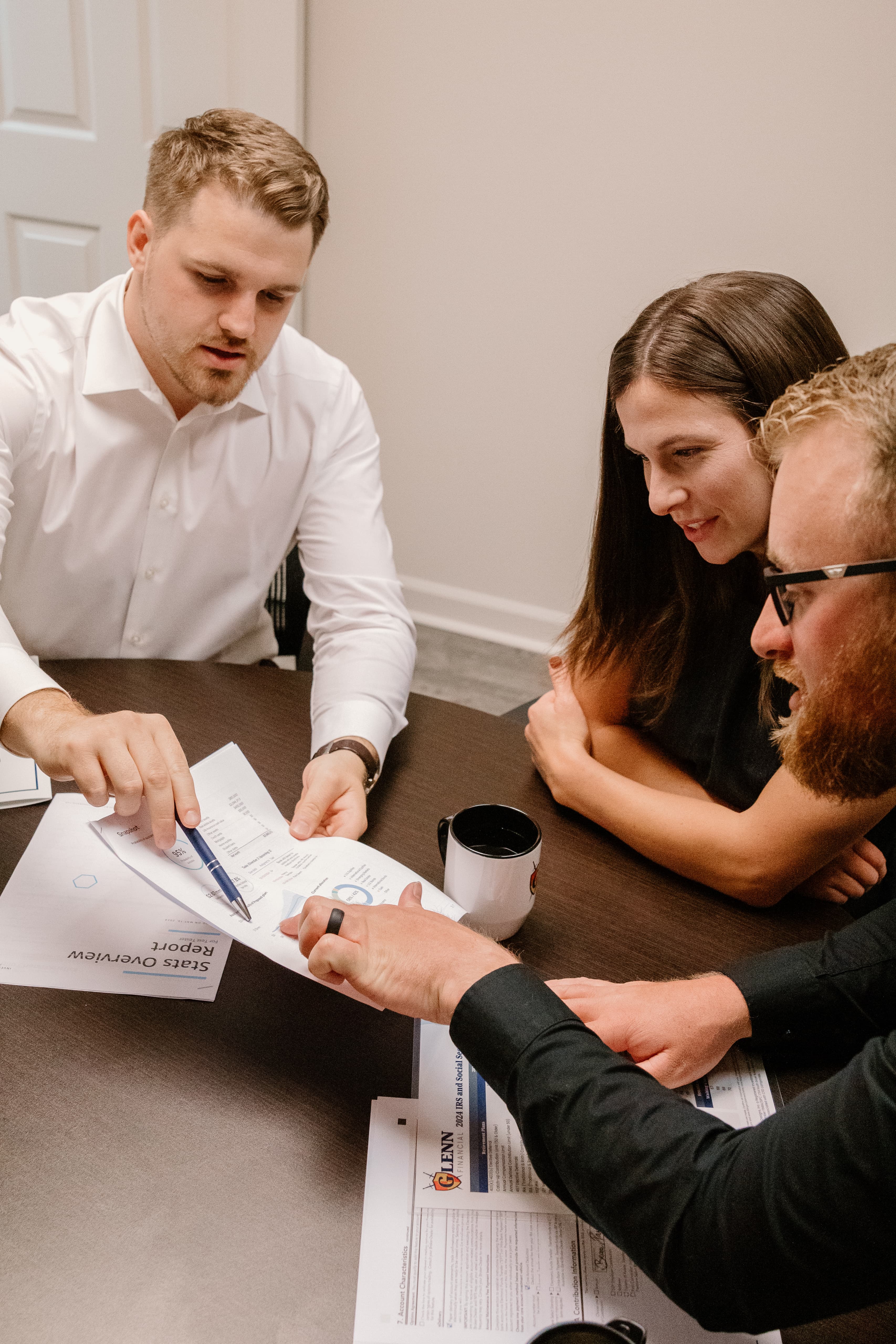 Glenn Financial advisors meeting with clients